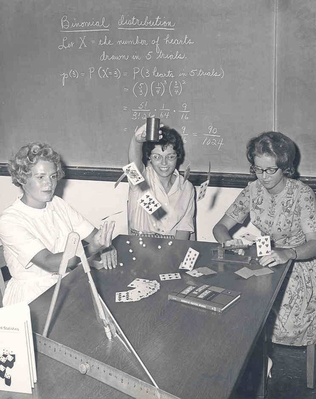 Students conducting experiments in math class